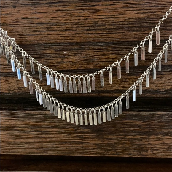 Double layered silver necklace - Picture 2 of 3